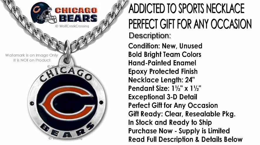 Bear Down LARGE Chicago Bears 24 Stainless Steel Chain 