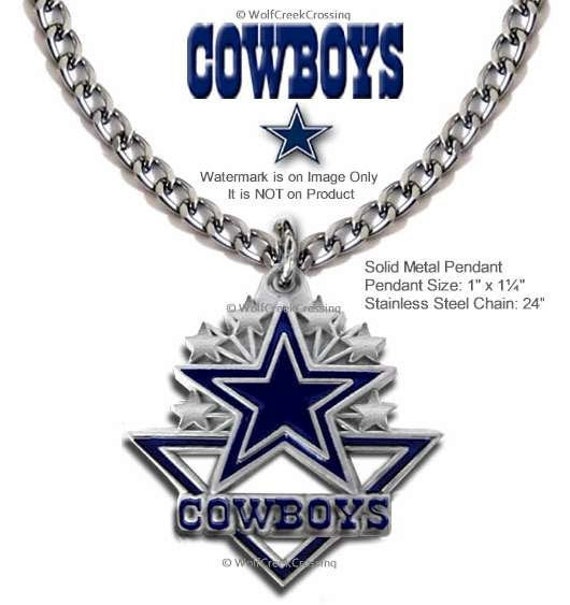 Dallas Cowboys Necklace Stainless Steel Chain Choose Your Length