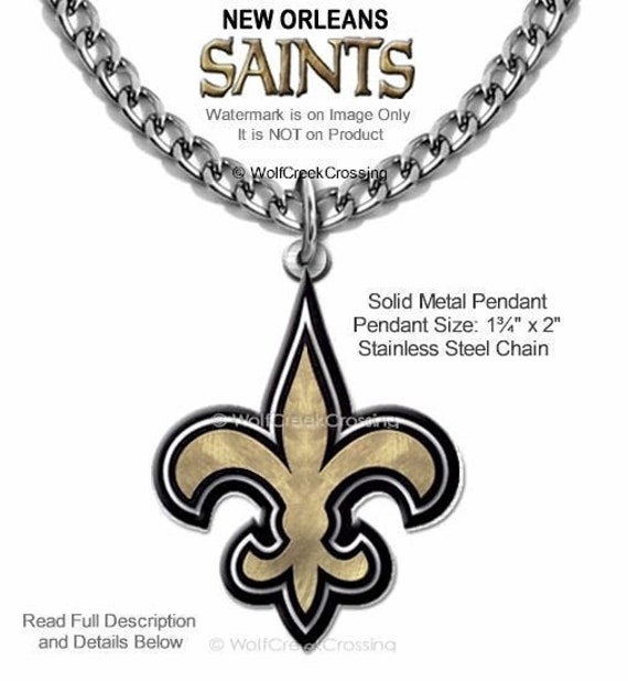 LARGE New Orleans Saints Necklace 24 Stainless Steel Etsy