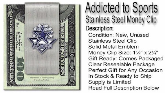 Dallas Cowboys Stainless Steel NFL Money Clip #A 