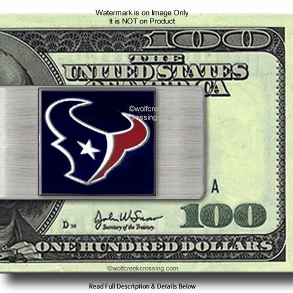 TORO Houston TEXANS Stainless Steel Money Clip - Football Sports Logo Collectible Fan Card Wallet Wad Jewelry Nice NEW Gift Free Ship #N