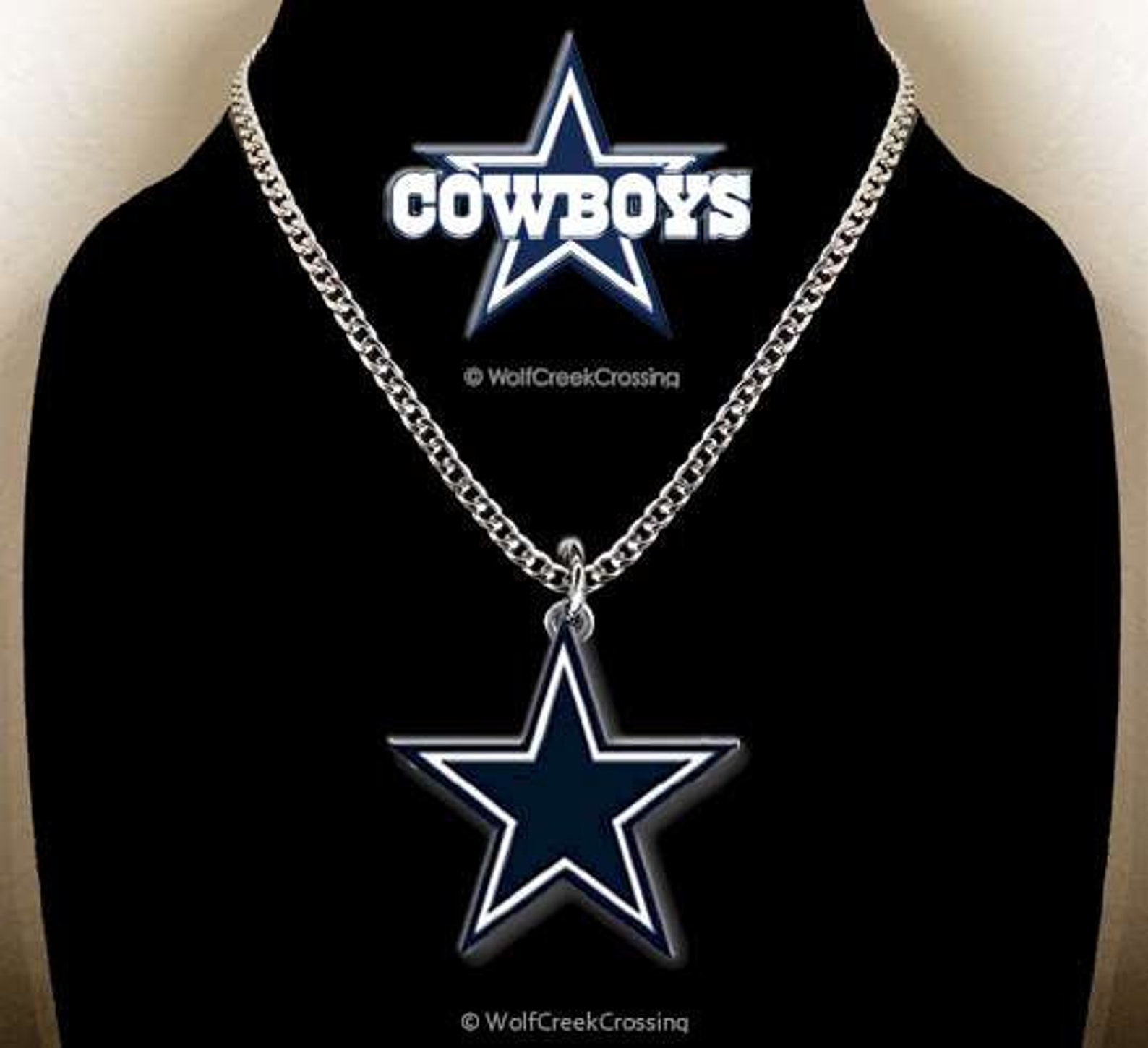 LARGE Dallas Cowboys Necklace 24 Stainless Steel Chain Etsy.de