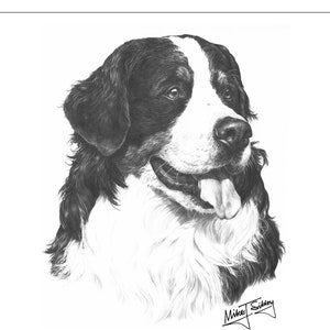 Berner Berg Hund Grußkarte, perfekte Berghund Besitzer Geschenk, Karte leer innen