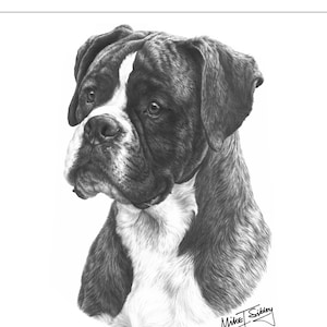 Cartão de saudação Boxer Dog, presente perfeito para proprietário de Boxer Dog, cartão em branco dentro