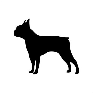 Dog stickers, Boston Terrier silhouette sticker, Boston Terrier car sticker, Boston Terrier decal window sticker, dog bumper sticker vinyl