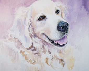 Carte Golden Retriever, carte d'anniversaire Retriever, vierge à l'intérieur