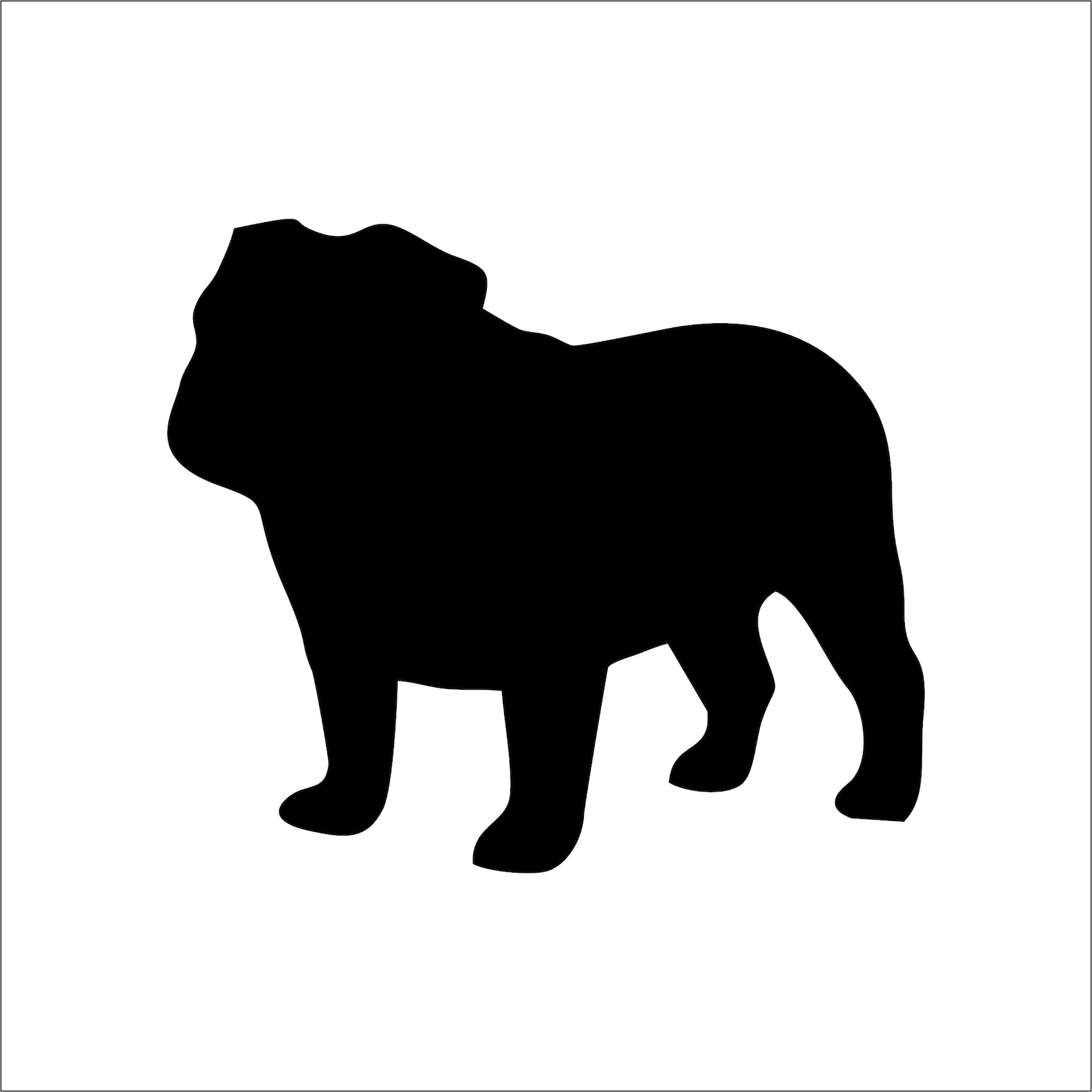 Dog Stickers, English Bulldog Car Sticker, Bulldog Silhouette Sticker