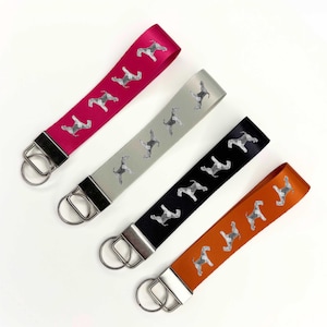Welsh Terrier keyring, Welsh Terrier keychain wristlet, dog walker gift