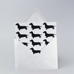 Dachshund greeting card, Sausage dog greeting card blank inside