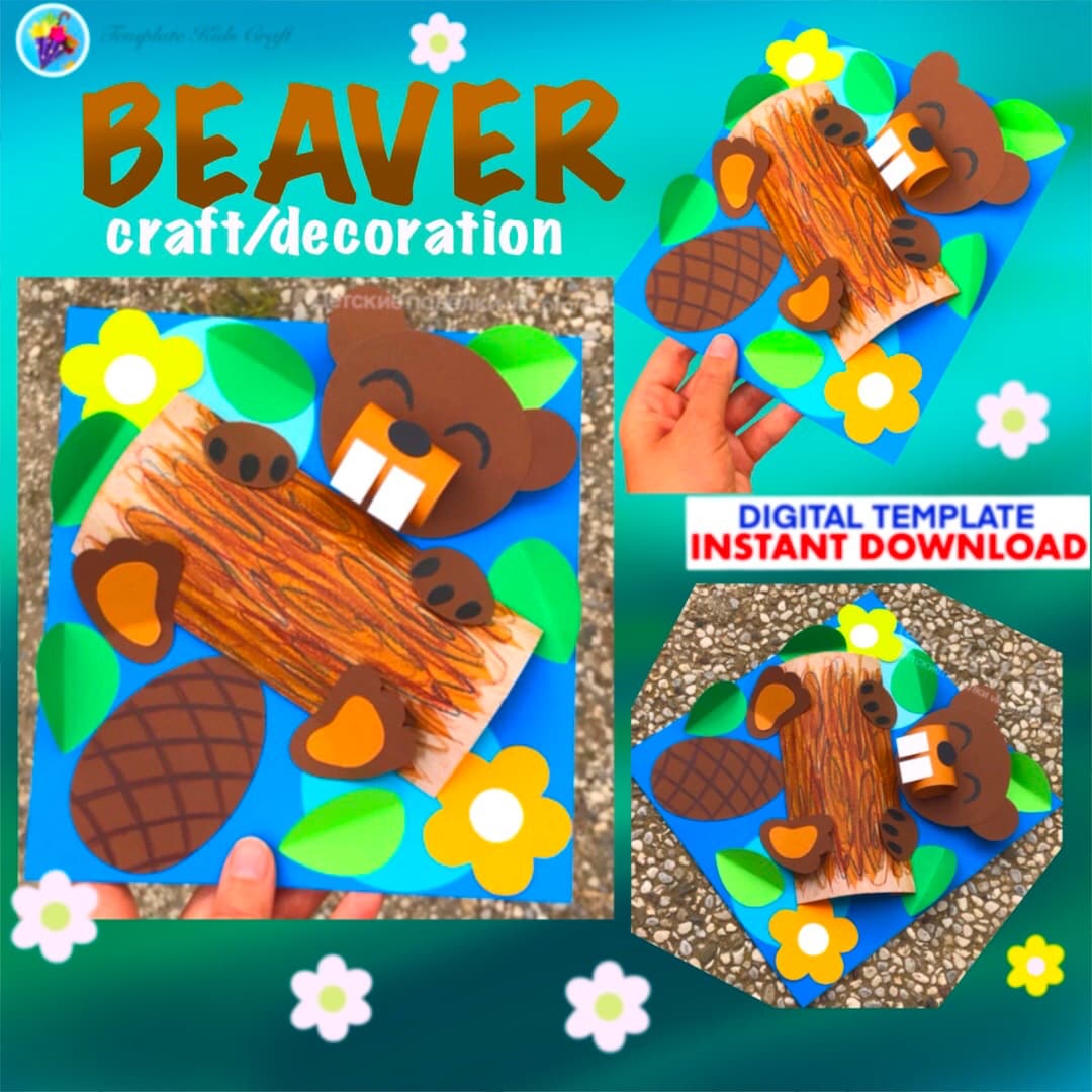 3D Beaver Craft for Kids Summer Craft With Kids Printable Etsy