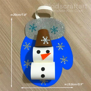 DIY Printable Christmas Mitten Snowman Craft for Kids Winter Door Decor ...