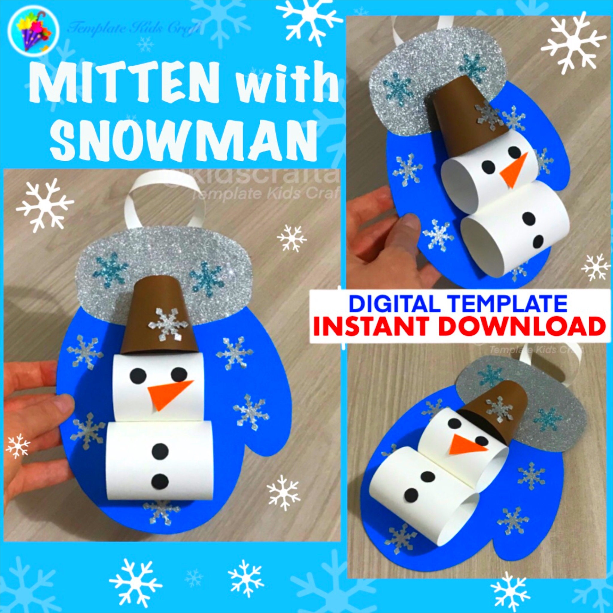 Winter Crafts for Kids Classroom Printable Kindergarten Preschool Toddler Craft  Winter Printable Crafts Snowman Snowflake the Mitten 