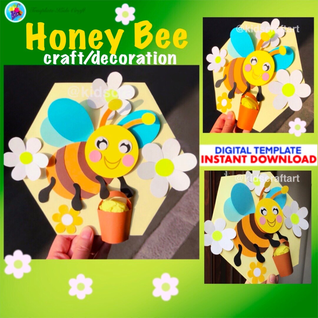 3D Honey Bee Craft for Kids Summer Craft With Kids - Etsy