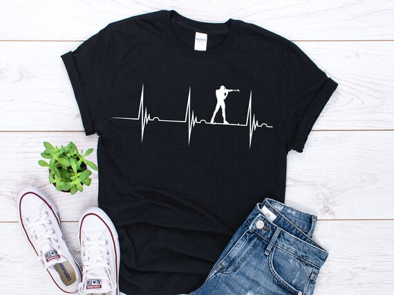 Biathlon Winter Sports Usa Skiing Silhouette T-Shirt Gift Biathlon Winter Sports Usa Skiing Silhouette T-Shirt Gift