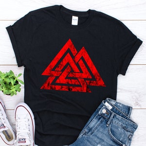 Valknut Shirt, Valknut Symbol Gift, Viking Shirt, Valhalla Shirt, Pagan Gift, Norse Mythology Shirt, Valknut Gift, Vintage Unisex Shirt
