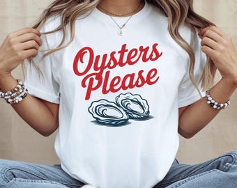 Oysters Please Shirt, Seafood Shirt, Retro Oyster Shirt, Oyster T Shirt, Vintage Coastal Shirt, Beach Shirt Oysters, Seafood Tee