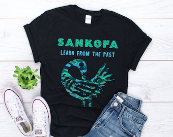 Sankofa Shirt, Sankofa Gift, Adinkra Symbol, Sankofa Bird Shirt, African Symbol Gift, Black History Month, Black Pride, African Heritage Tee