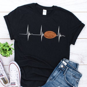 Almond Heartbeat Shirt, Almond Gift, Almond Nut Shirt, Organic Almond Oil Gift, Almond Lover Shirt, EKG Pulse, Almond Shirt, Unisex Shirt