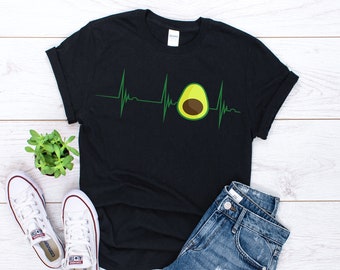 Avocado Heartbeat Shirt, Funny Avocado Shirt, Avocado Shirt Women, Funny Vegan Shirt, Vegan Gifts,  Avocado Gift, Shirt For Avocado Lover