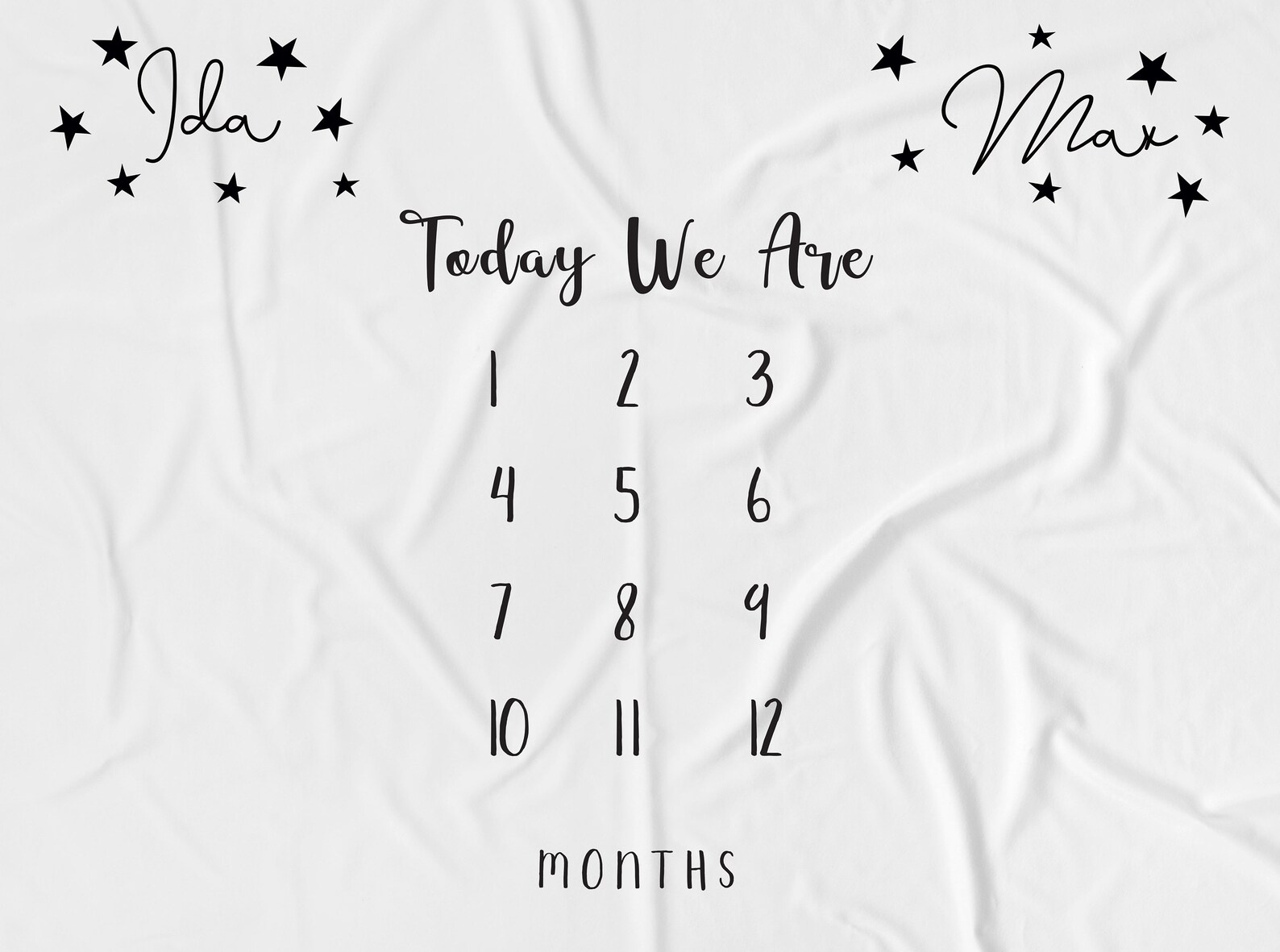 Stars Milestone Blanket Twins Milestone Blanket Baby Shower Etsy