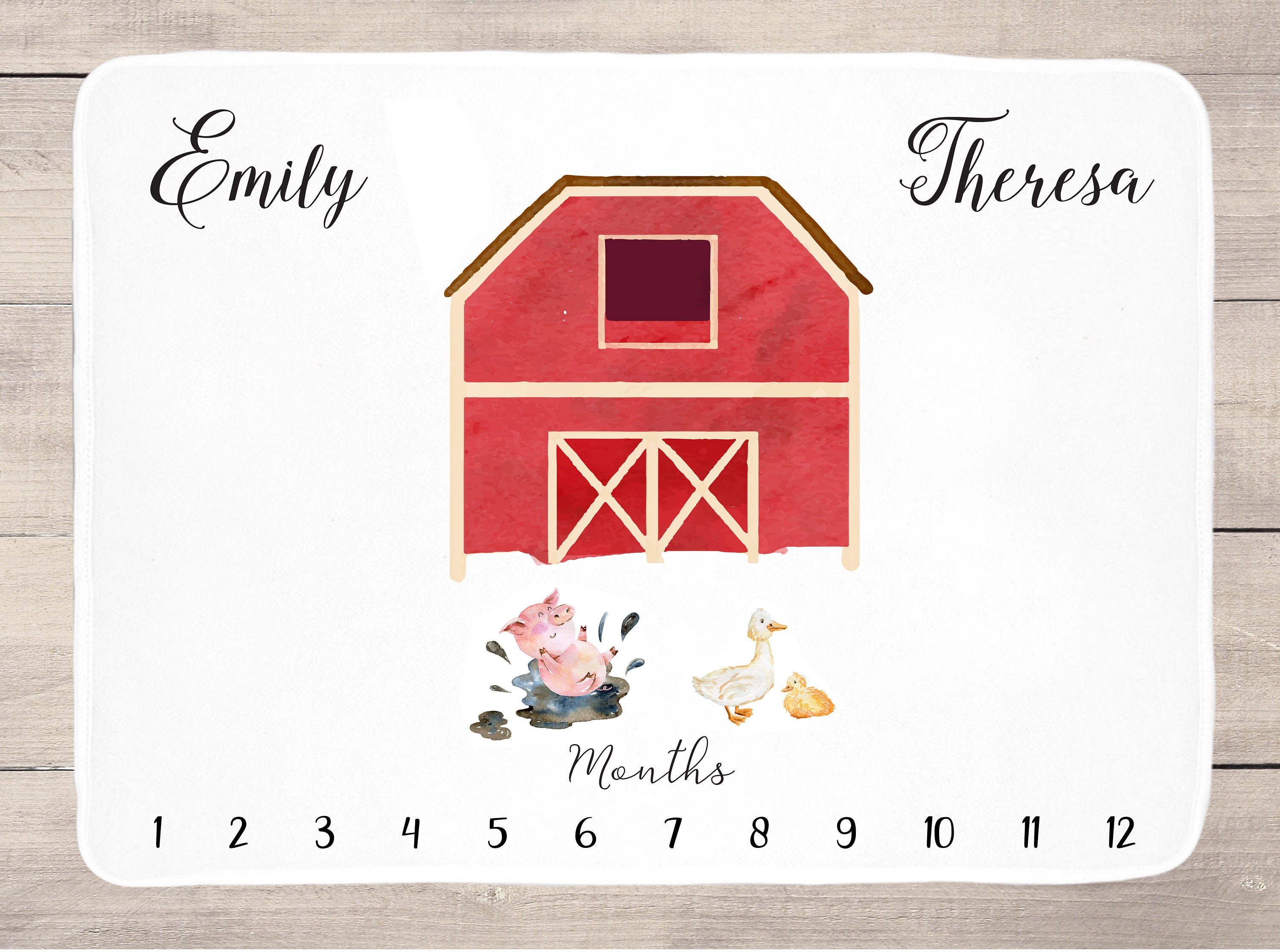 Farm Twins Milestone Blanket Twins Age Blanket Baby Shower Etsy UK