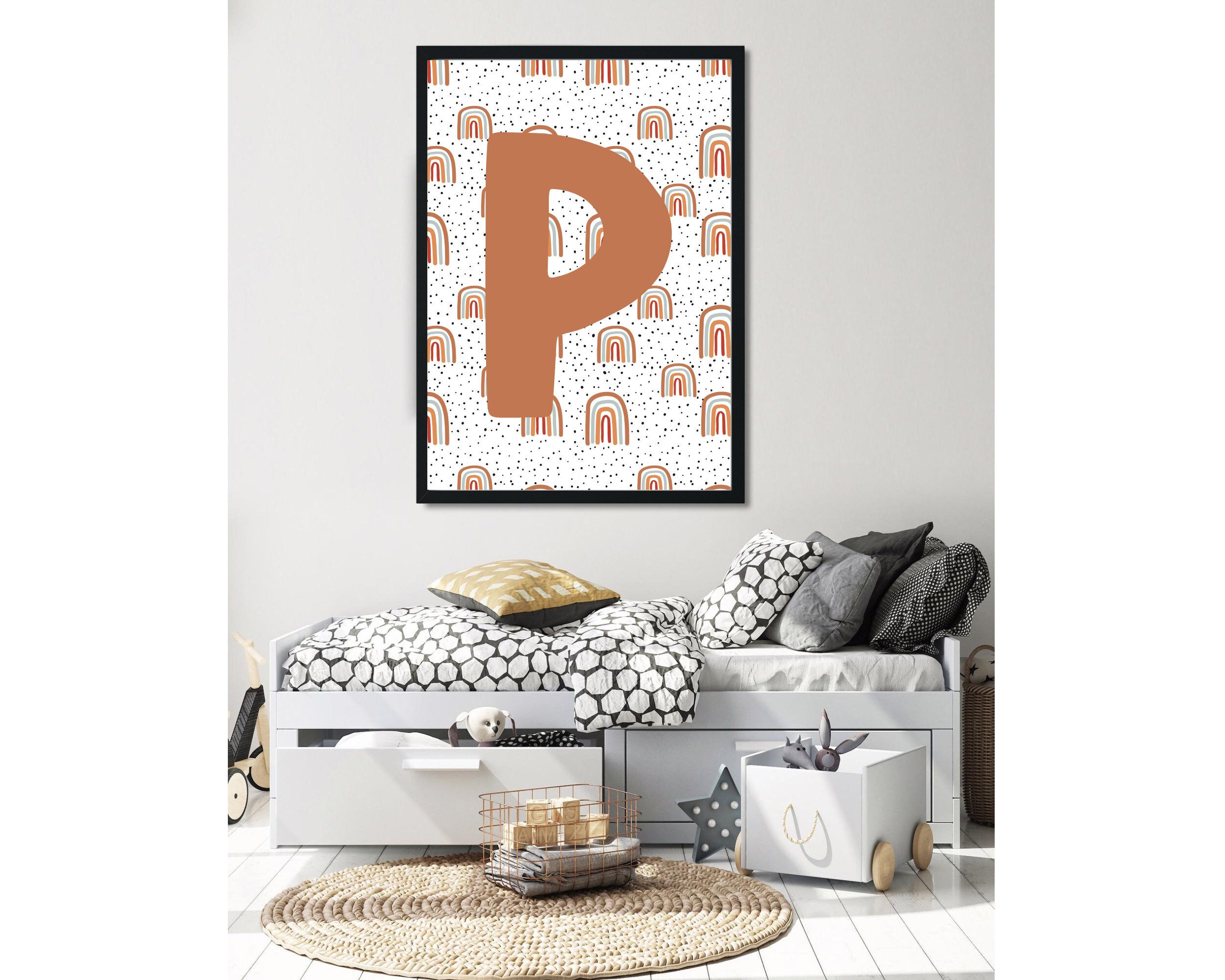 Initial P Print Alphabet P Poster Letter P Wall Art | Etsy
