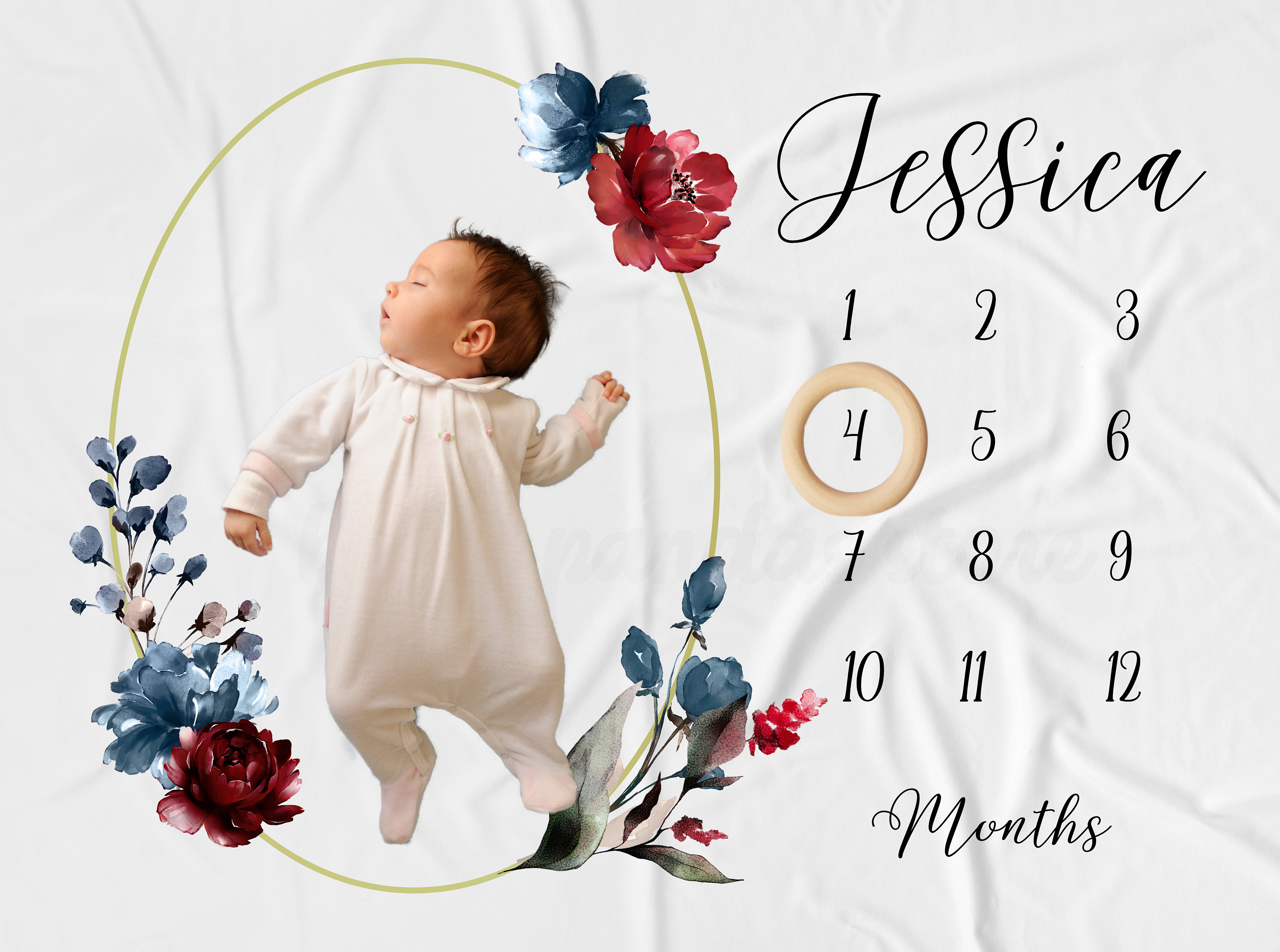 Girl Milestone Mat Girl Age Blanket Baby Girl Shower Gift Etsy UK