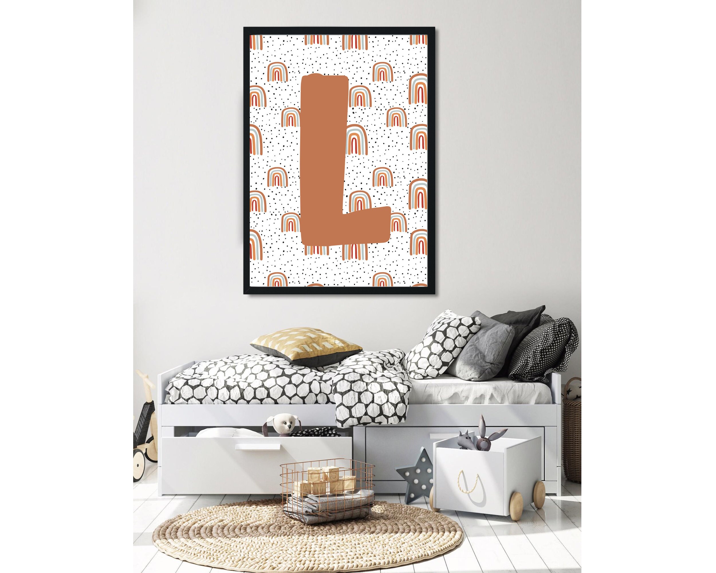 Initial L Print Alphabet L Poster Letter L Wall Art Etsy