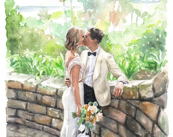 Hand-painted couple portrait