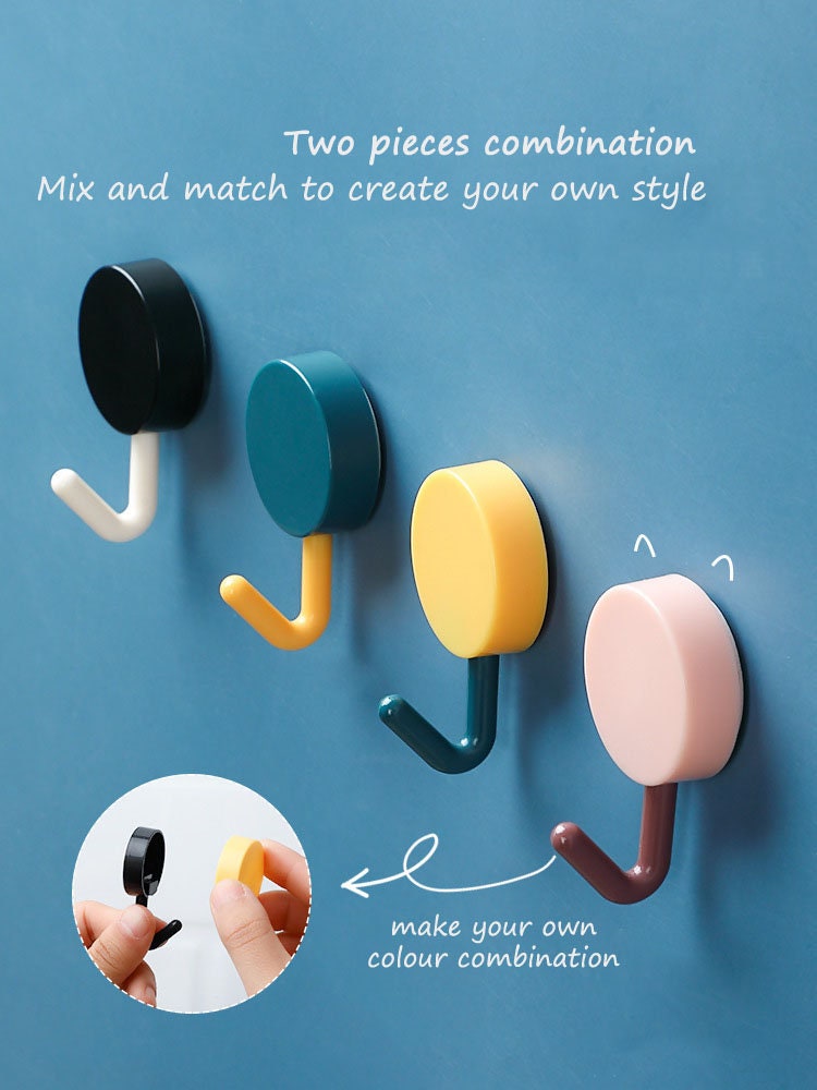 4 Pcs Self Adhesive Wall Hooks Reusable Hooks Mix and Etsy UK