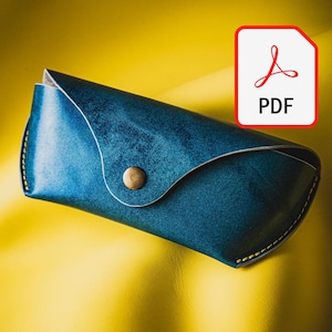 PDF Leather Sunglasses Case, Personalized glasses Case, PDF Template, PDF Pattern Will fit Ray Ban etc