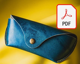 Plantilla PDF para estuche de gafas de sol de cuero personalizado (compatible con Ray-Ban)
