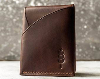 Buttero Dark Brown Leather EDC Wallet , Leather card holder, Minimalist EDC Handmade Wallet, EDC Wallet