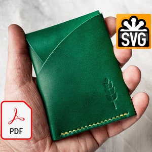 Minimalistische slanke portemonneesjabloon, doe-het-zelf EDC leren portemonnee pdf-patroon