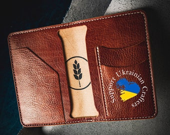 Personalized Leather Passport Wallet, Handmade Travel Cover
