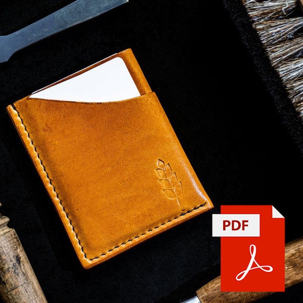 Minimalist leather wallet/cardholder pattern . DIY Leathercraft