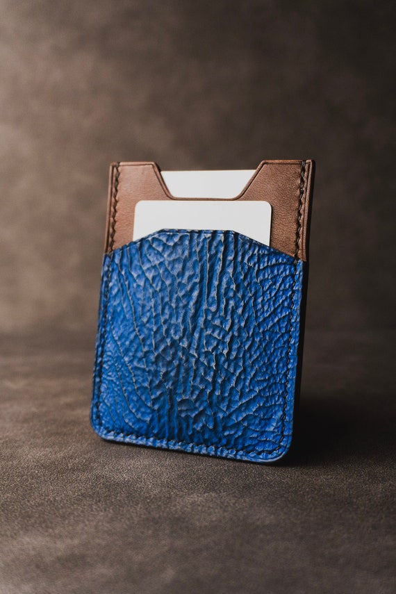 Sharkskin Leather Money Clip Wallet, Minimalist EDC Card Holder - Etsy