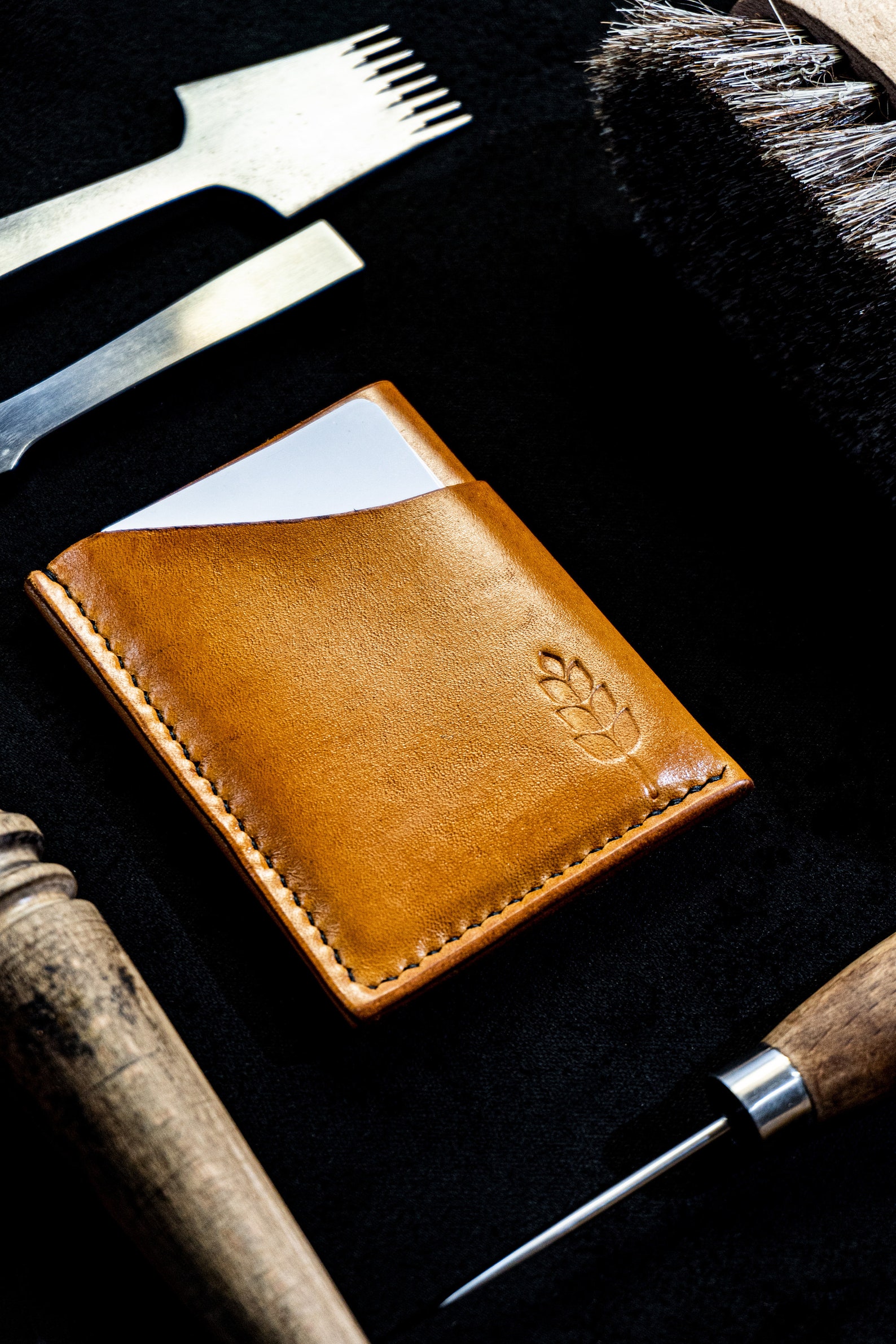 Minimalist leather wallet/cardholder pattern . DIY | Etsy