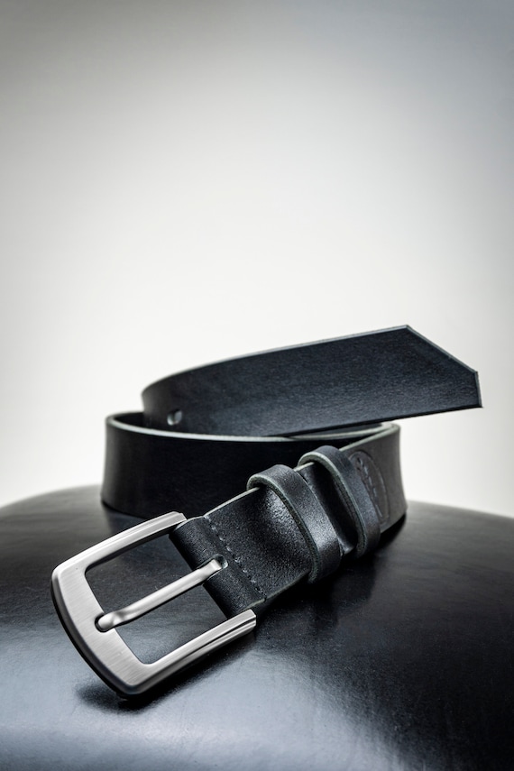 Mens Leather Belt Black Dress Belt Elegant Belt for Men