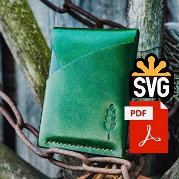 Minimalistische Schlanke Brieftasche Vorlage, DIY EDC Leder Brieftasche PDF Muster