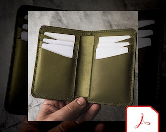 DIY Vertical Wallet Template, PDF Leather wallet pattern