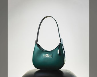 Vintage Coach Hamptons Soho 7463 Green Leather Shoulder Hobo