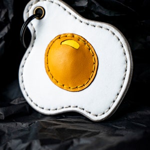 Food Pocket Keychain Egg Leather Key Chain image 3