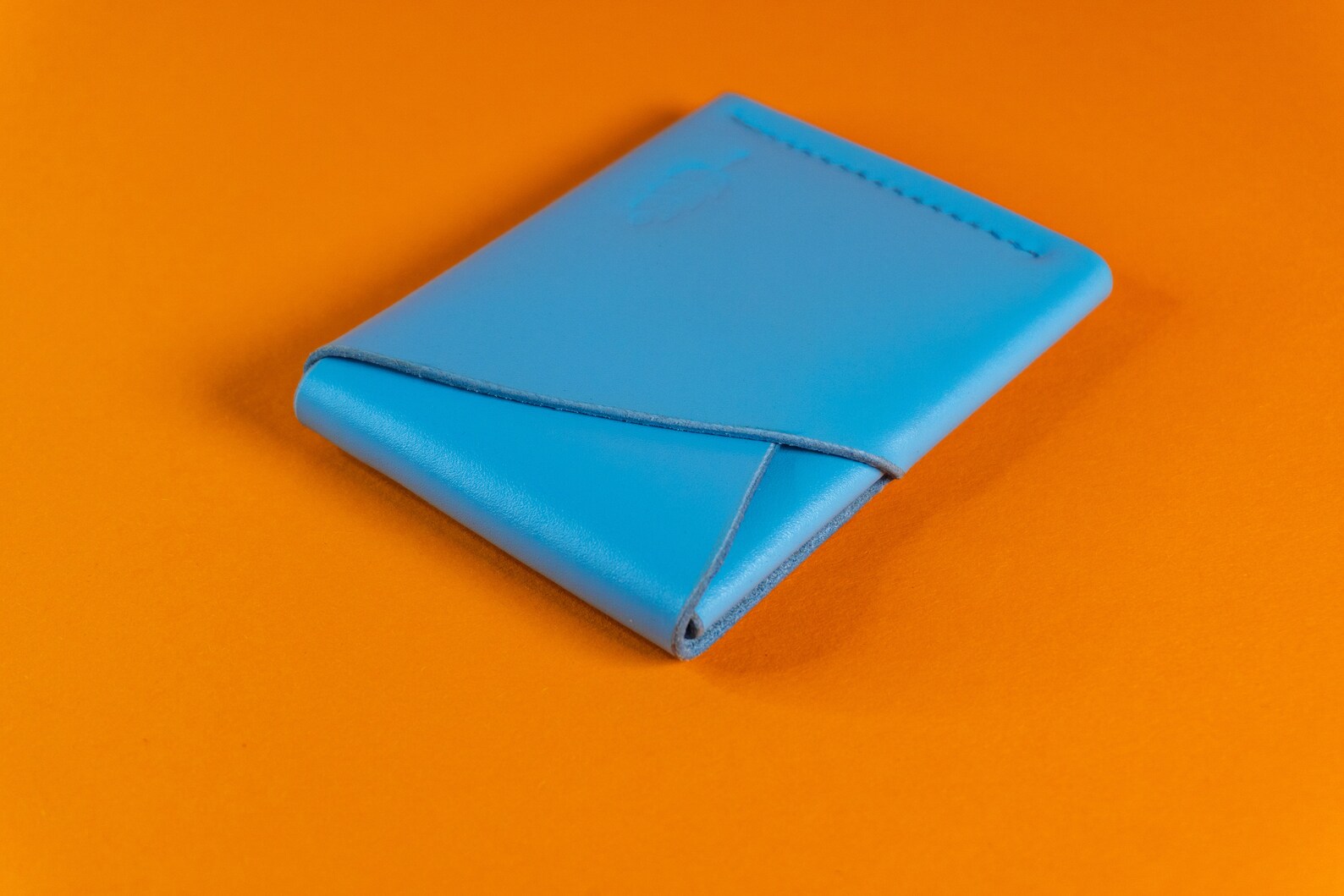 Personalized Blue Leather Card Holder Wallet Italian Capri Etsy