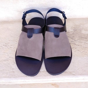 Sandales pour hommes en cuir naturel, sandales grecques en cuir véritable, chaussures plates Corfou image 6