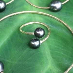 Double Tahitian Pearl Ring