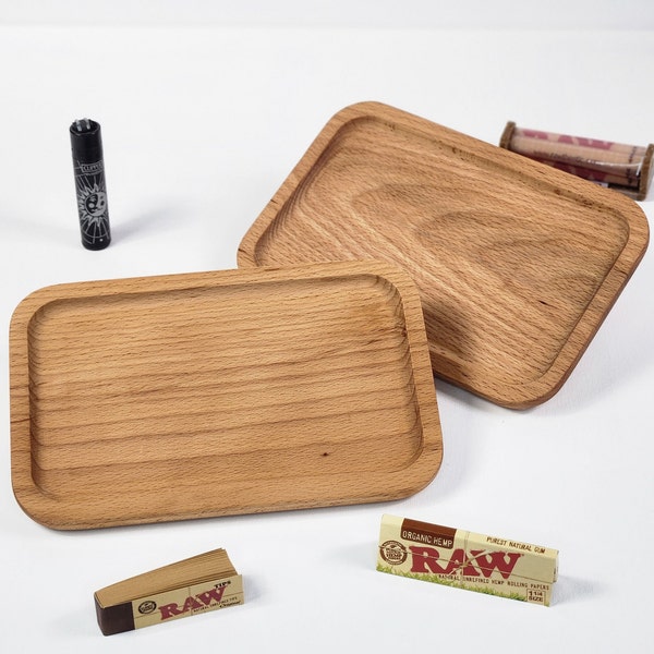 Beech Wood Rolling Tray, Smoking Accessory, Weed Tray, Wooden Rolling Tray