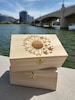 Sunflower / Weed Flower Stash Box - Locking Weed Gift Box - Keepsake Storage Box 