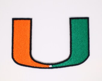 Miami Hurricanes glitter VINYL iron on transfer