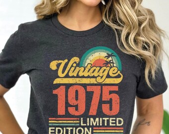 Custom Vintage 1975 Limited Edition Cassette T-Shirt, Best Of 1975 50th Birthday Shirt, 50th Birthday Party Gift Tee